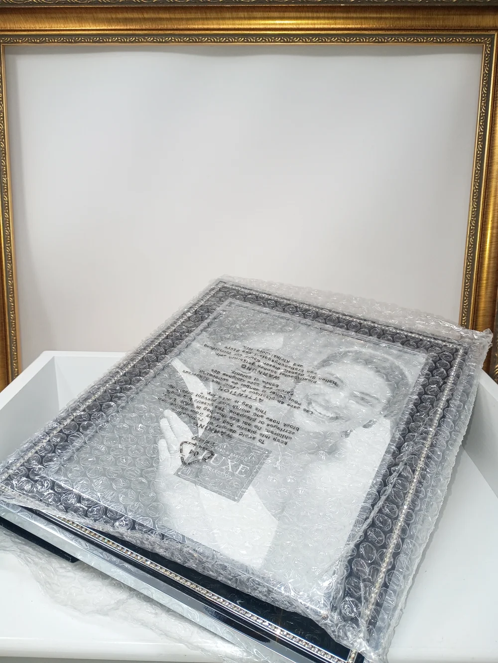 Reed & Barton Luxe Black and Silver Beaded Picture Frame